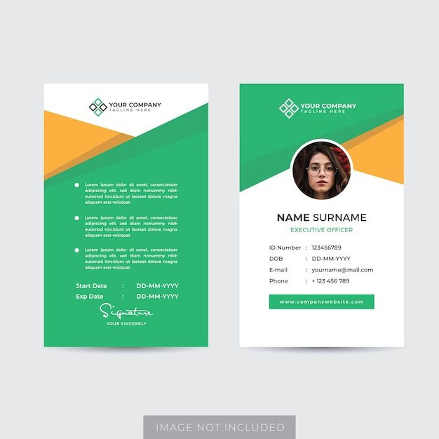 employee id card template ai free download