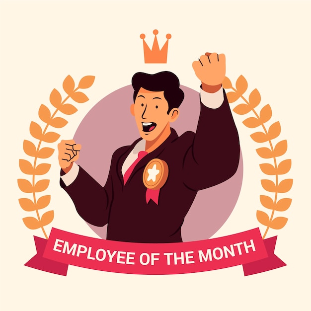 Employee of the month illustration theme | Free Vector