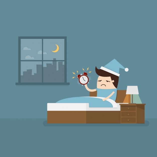 Employee waking up early to go to work Free Vector