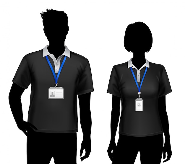 Download Employees silhouettes id cards Vector | Free Download