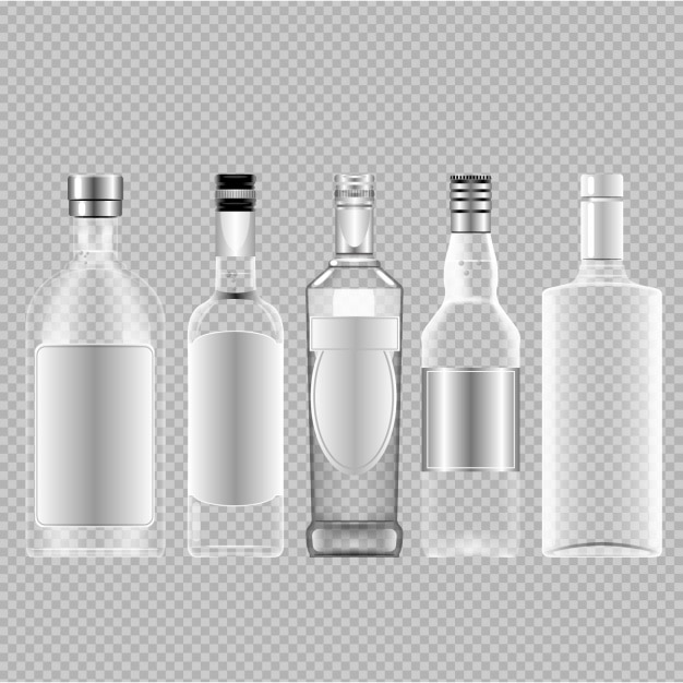Download Free Vector Empty Alcohol Bottles