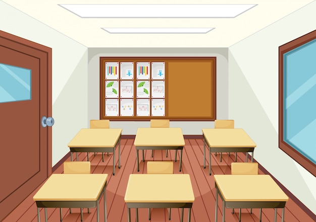 Free Vector | Empty classroom interior design