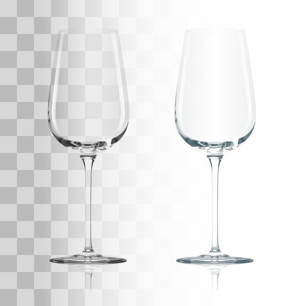 無料のベクター 空の飲む透明なワイングラス