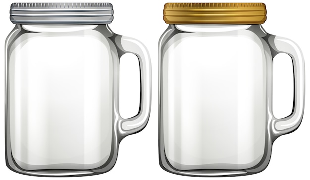 Empty glass jar on white Free Vector