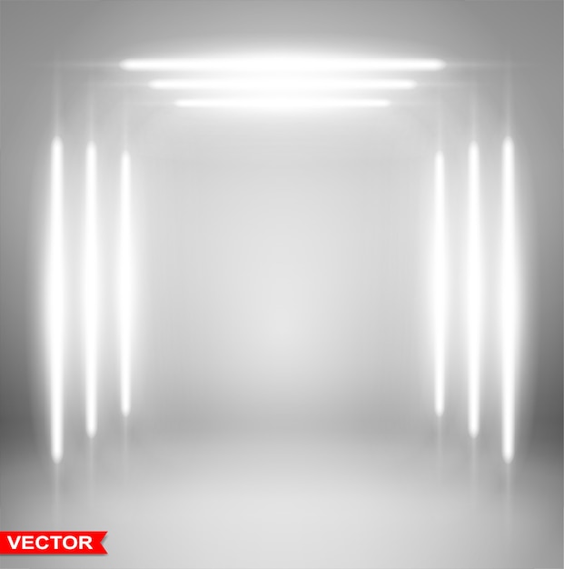 Premium Vector | Empty gray studio background with spotlights