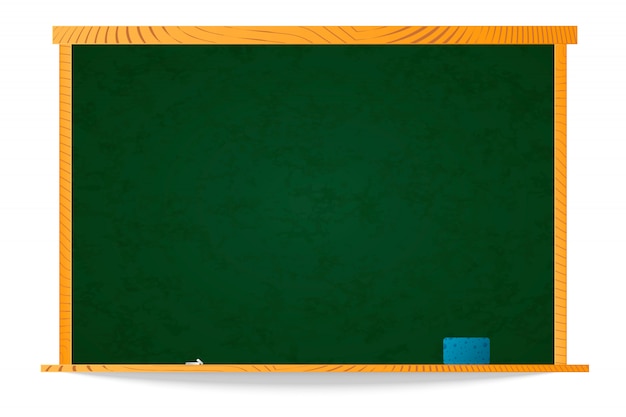 Premium Vector | Empty green school chalkboard in wooden frame with ...