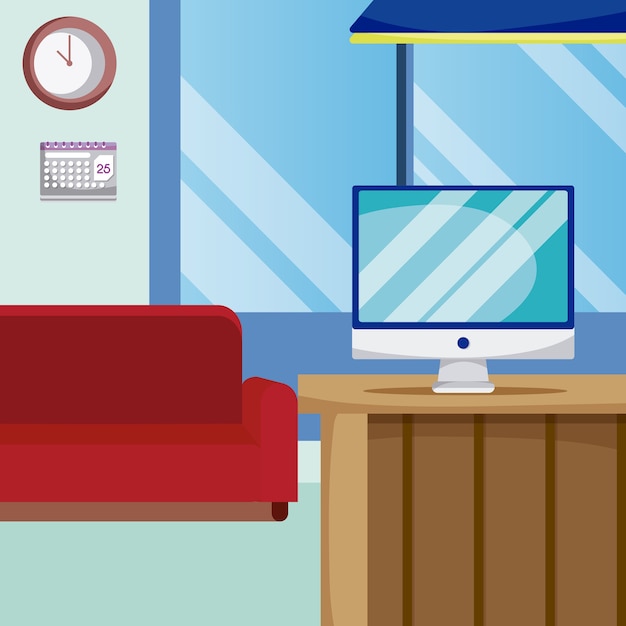 Premium Vector | Empty living room vector illustration graphic design