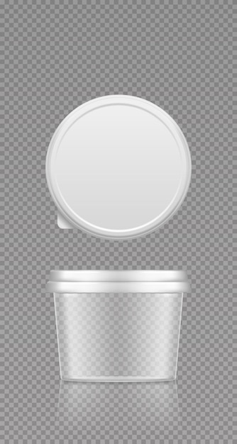 Free Plastic Bowl With Cottage Cheese Mockup Prototypes