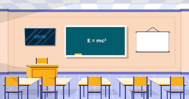 Download Free Vector | Empty school class background for video ...