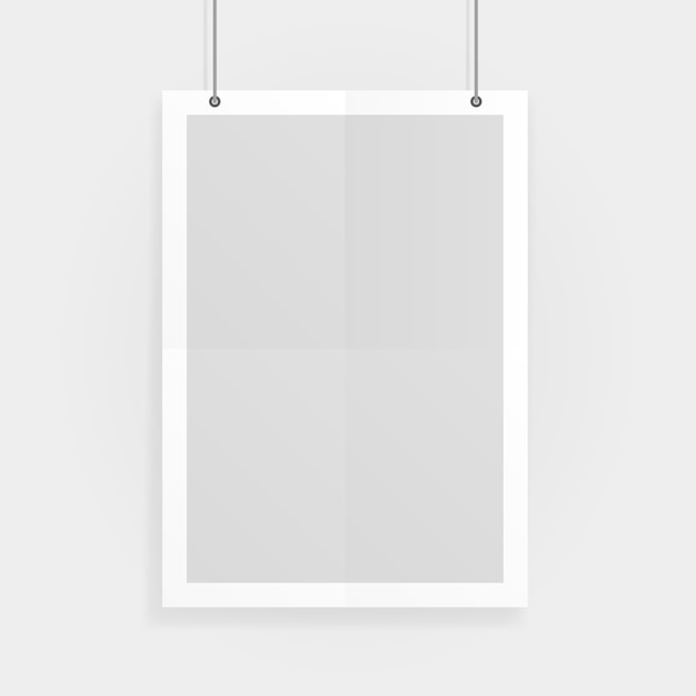 Download Premium Vector Empty White A4 Sized Vector Paper Mockup Hanging With Paper Clips Show Your Flyers Brochures Headlines Etc With This Highly Detailed Realistic Design Template Element PSD Mockup Templates