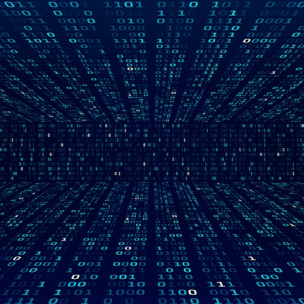 Premium Vector | Encryption information. binary code on blue background ...