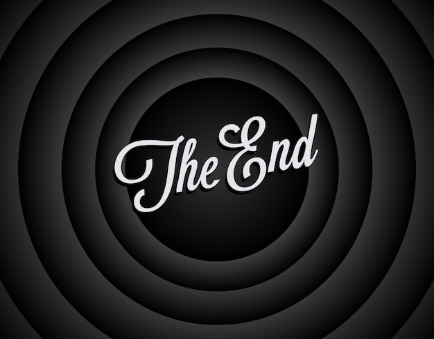 Premium Vector The End Black And White Screen Background