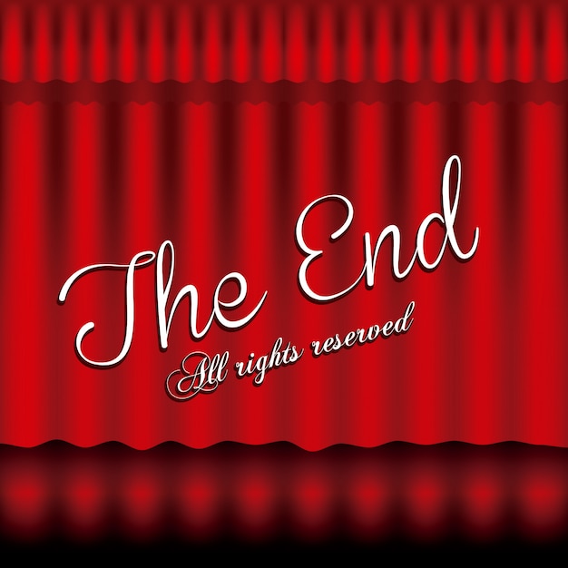 the-end-label-premium-vector