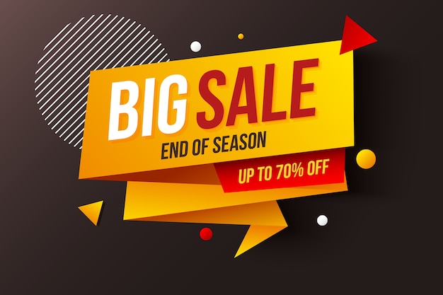 Free Vector | End of season big sale banner in origami style