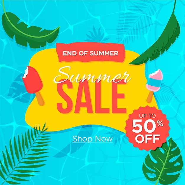 Premium Vector | End of season summer sale banner