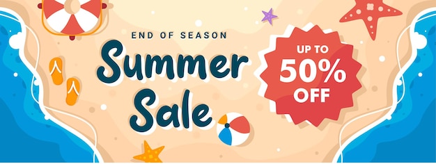 Premium Vector | End of season summer sale discount banner on location ...