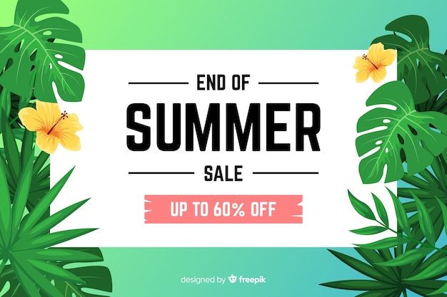 Free Vector End Of Summer Sales Background