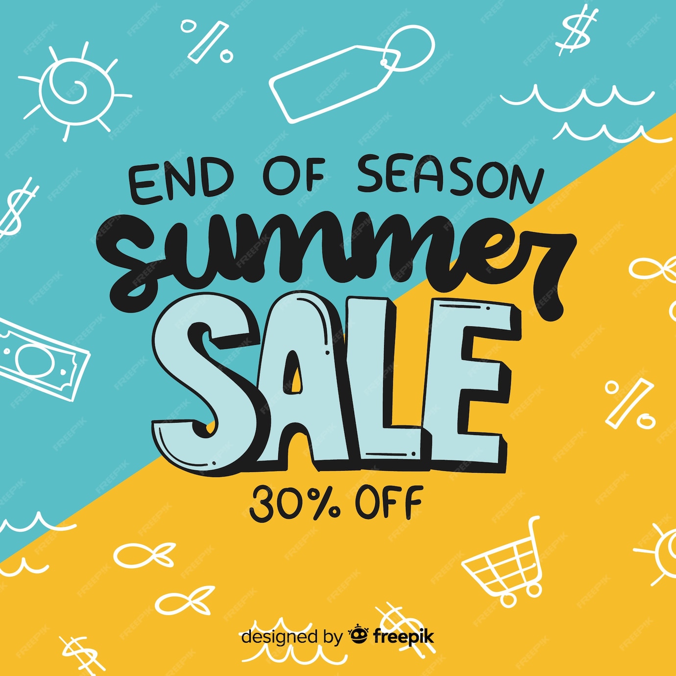 Free Vector End of summer sales background