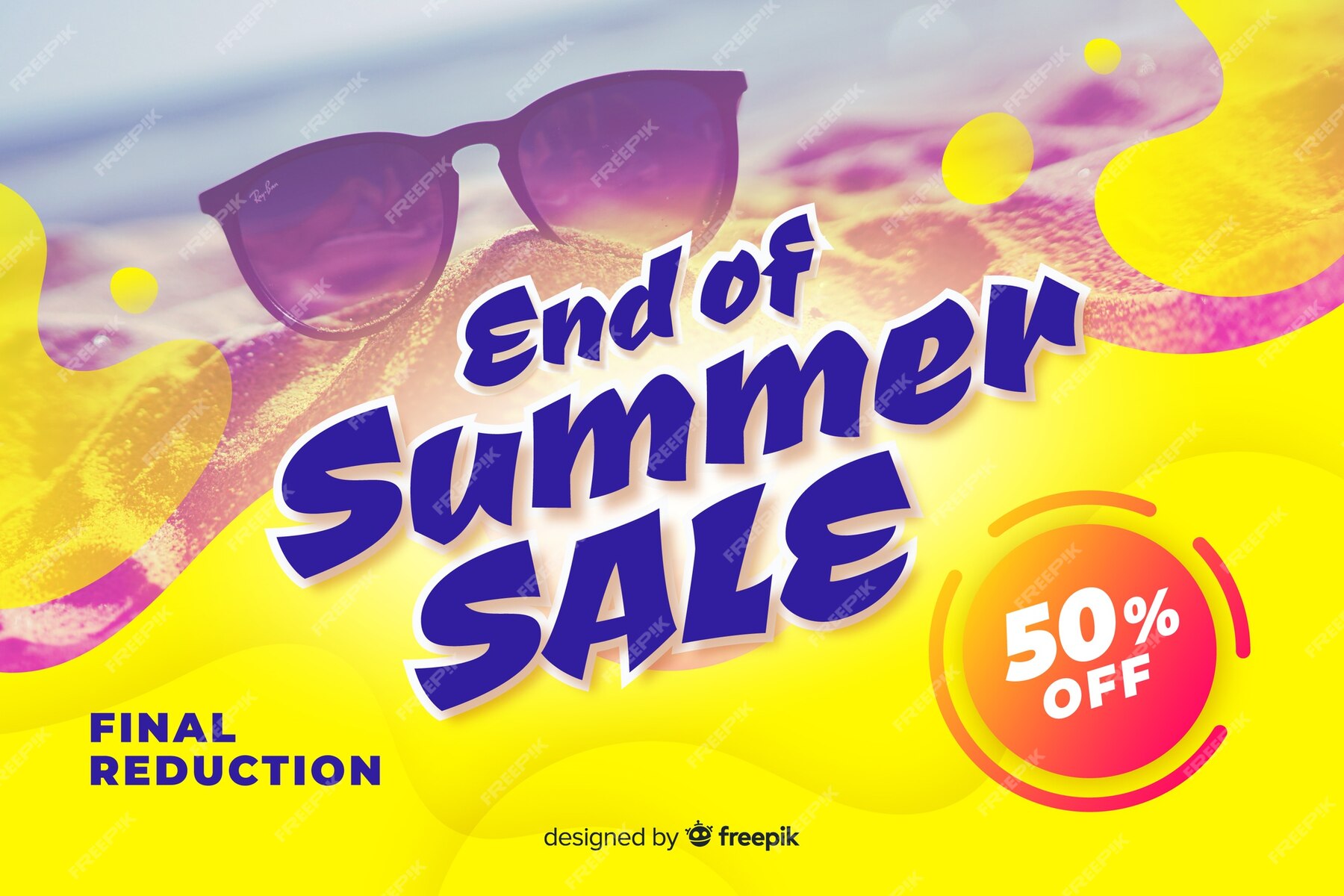 Free Vector End of summer sales background