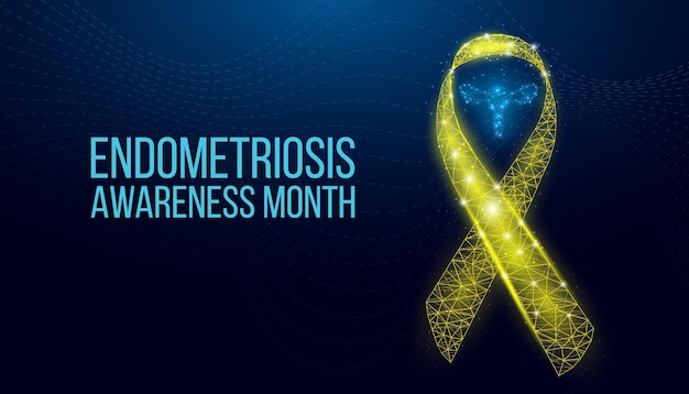 Premium Vector | Endometriosis Awareness Month Concept Banner With ...