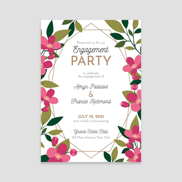 Free Vector | Engagement invitation template