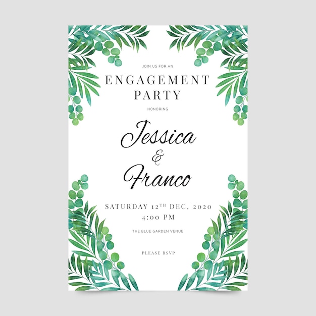Premium Vector | Engagement invitation template
