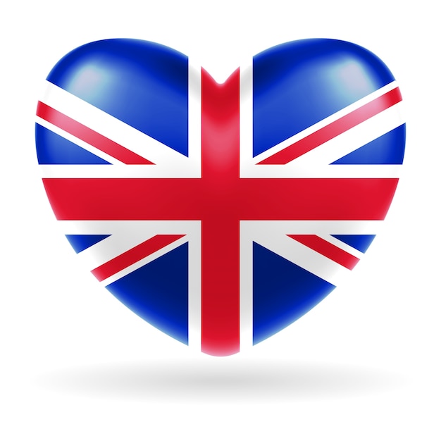 Download England united kingdom flag heart shape vector | Premium ...