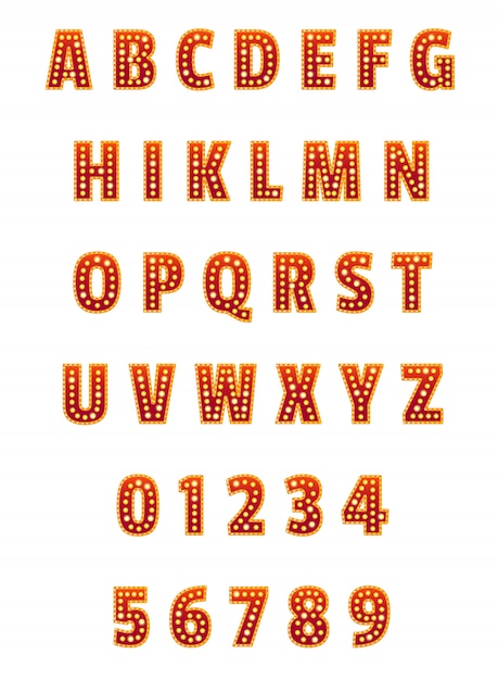英語のアルファベットと数字が設定されています バナー ポスター チラシ パンフレット用 無料のベクター