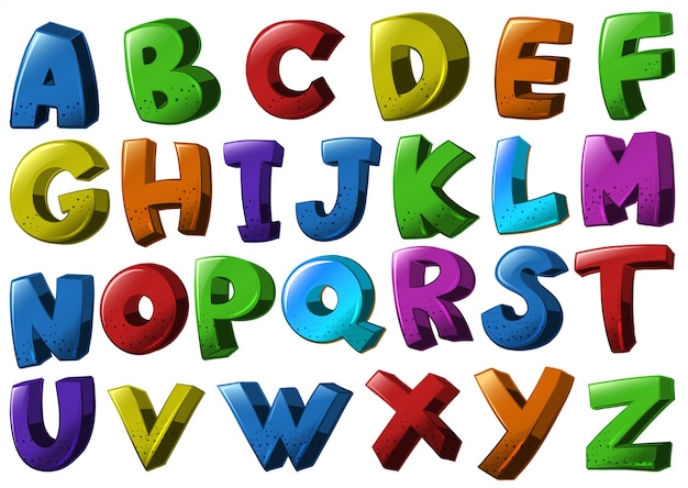 Free Children Colored Alphabet Script Fonts