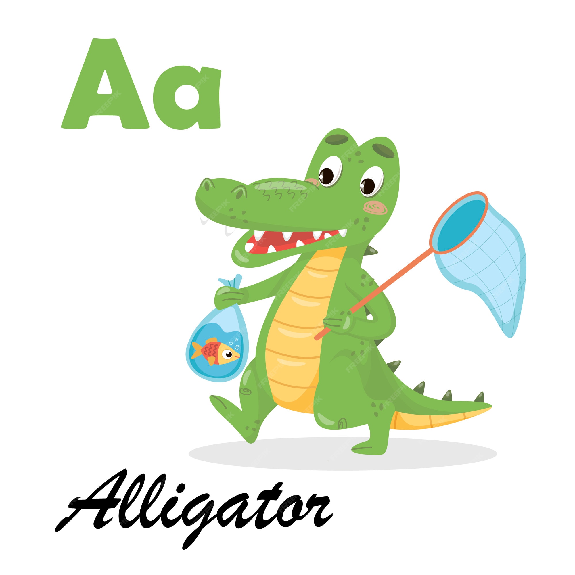 Premium Vector | English alphabet with animals for kids. alligator abc ...