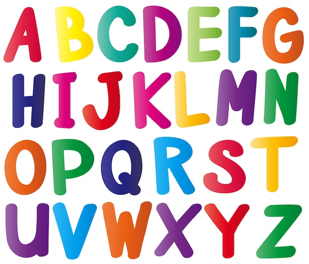 English alphabets in many colors | Free Vector