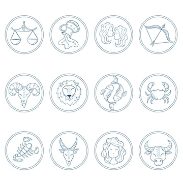 Free Vector | Engraving zodiac sign collection