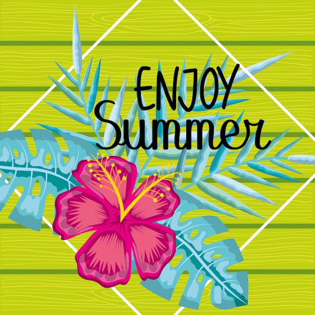 Download Enjoy summer card | Premium Vector