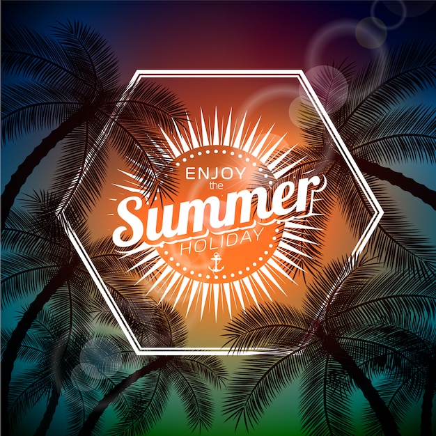 Enjoy summer hexagon design background