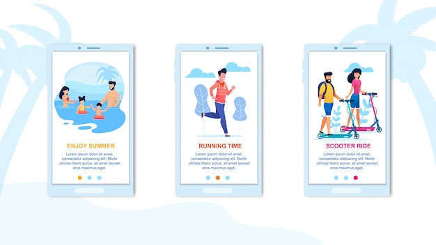 Enjoy summer, running time, scooter ride Premium Vector