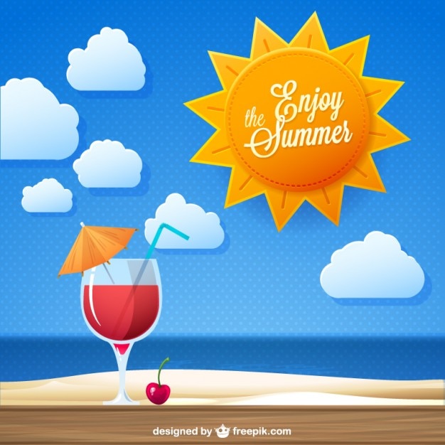 Download Enjoy the summer cocktail drink vector Vector | Free Download