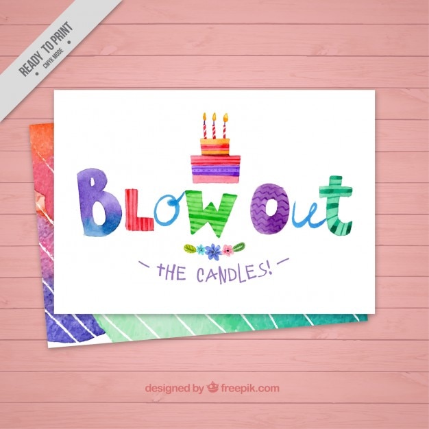 Enjoyable watercolor birthday card