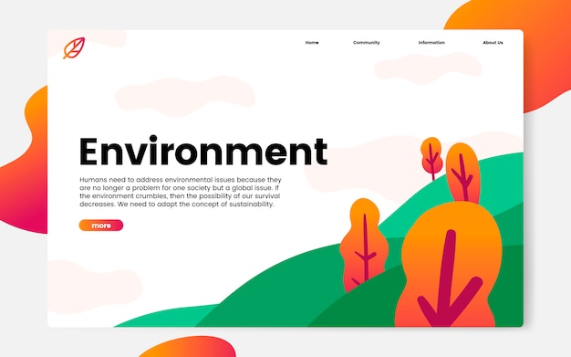 Environment and nature informational website graphic Free Vector