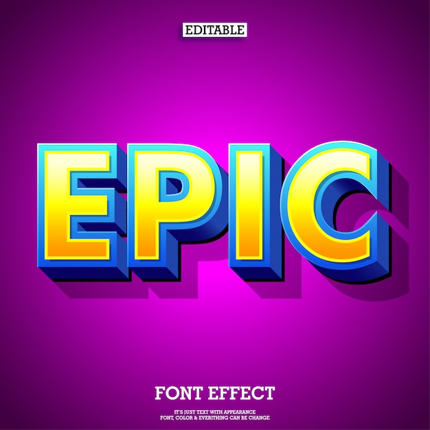 Download Epic cartoon 3d game and movie font | Premium Vector