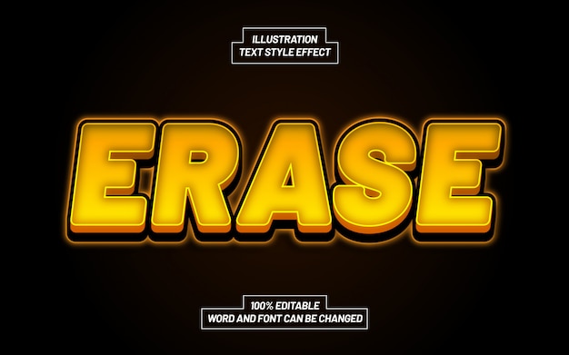 Premium Vector | Erase text style effect