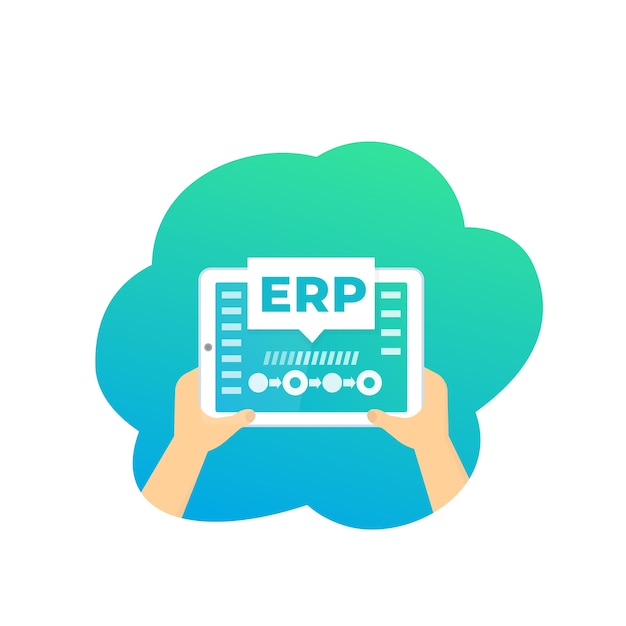 Erp エンタープライズリソースプランニングソフトウェア プレミアムベクター