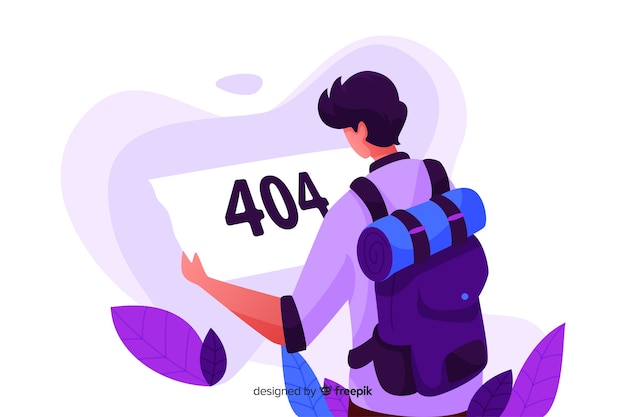 Error 404 concept for landing page Free Vector