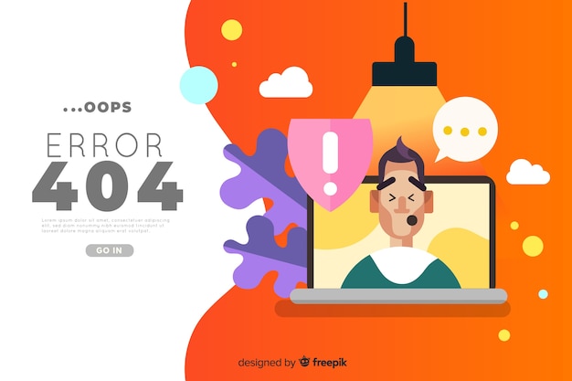 Error 404 concept for landing page Free Vector