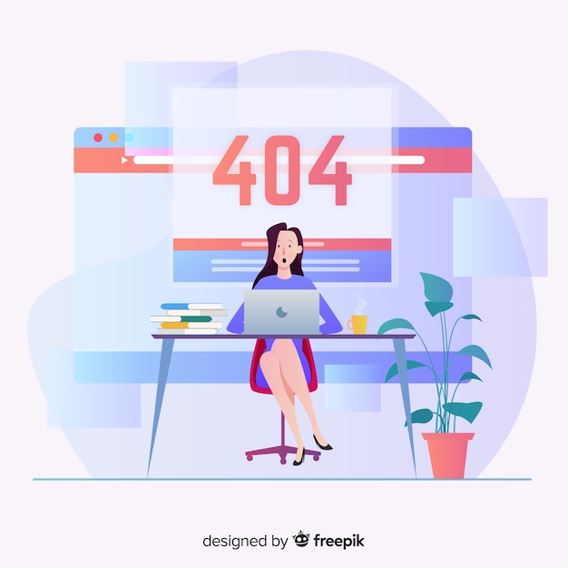 Error 404 concept for landing page Free Vector