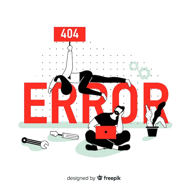 Error 404 concept for landing page Free Vector