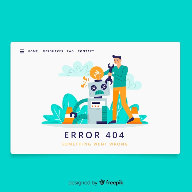 Error 404 concept landing page Free Vector