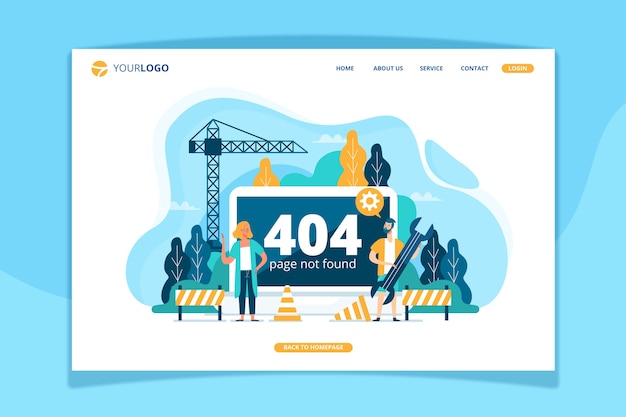 Error 404 landing page template Free Vector