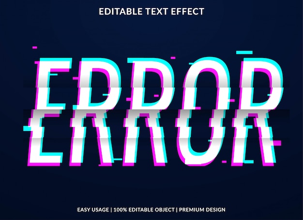 Premium Vector | Error glitch text effect