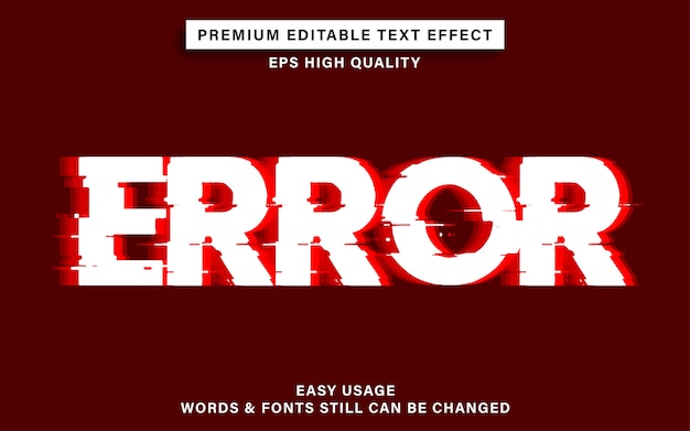Premium Vector | Error text effect