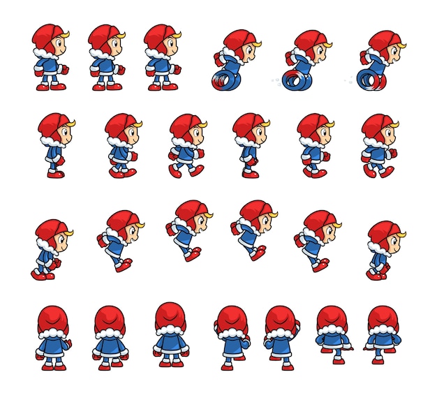 Premium Vector | Eskimo boy game sprites